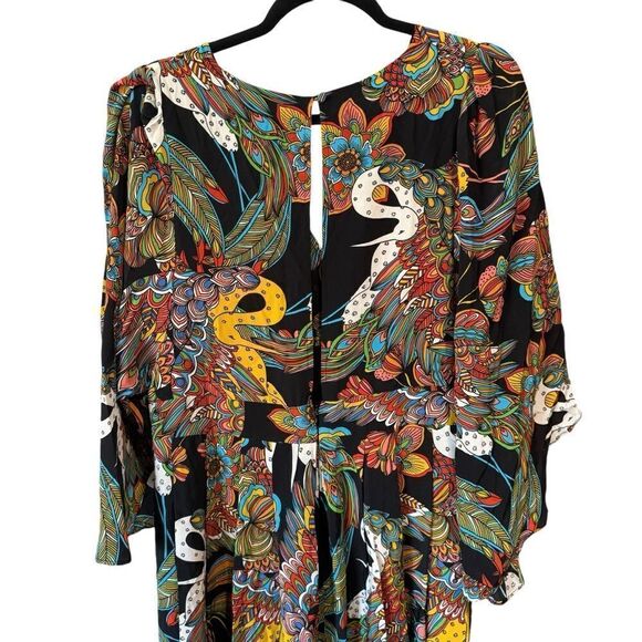 Revolve Johnny Was NWT Gardenia Floral Silk Midi Dress Size L - Picture 8 of 11